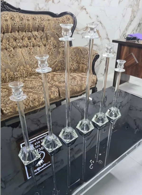 شمعدان کریستالی تک شاخه